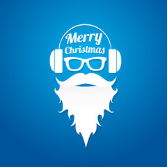 Christmas hipster greeting card