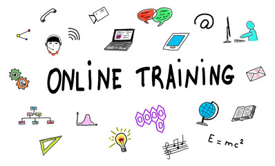 Online training concept on white background