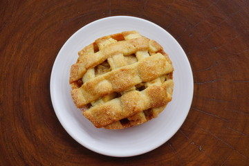 Mini apple pie with lattice top crust
