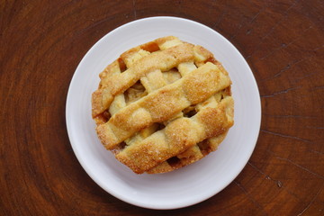 Mini apple pie with lattice top crust