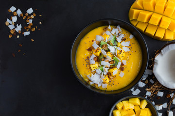 fresh mango and coconut smoothie bowl