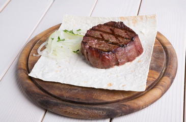 Prepared beef steak
