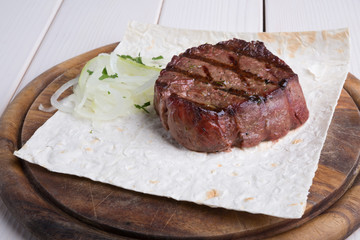 Prepared beef steak
