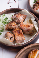 Grilled kebab meat
