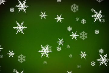 Christmas background with snowflakes and Christmas lights