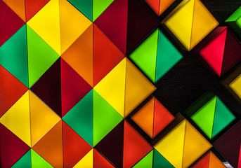 Bright background of  colorful diamonds or rhombs