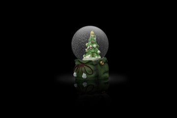 Snow globe in the dark