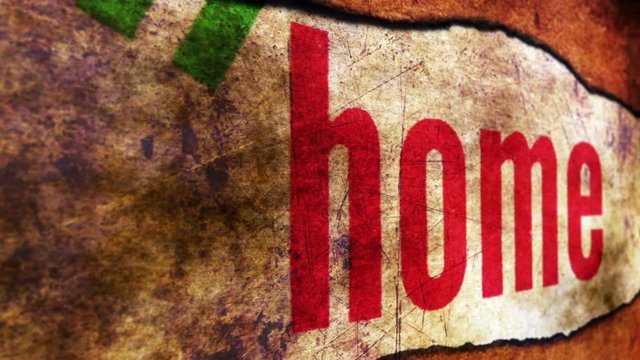 Home text on grunge background