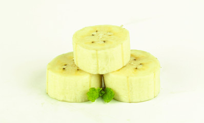 Ripe yellow banana isolated on white background