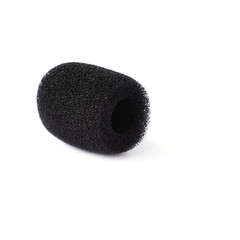 Black soft microphone tip isolated over white background