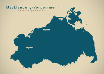 Modern Map - Mecklenburg-Vorpommern DE new design refreshed