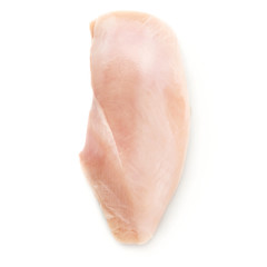 Raw chicken fillet isolated over white background