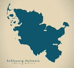 Modern Map - Schleswig-Holstein DE new design refreshed