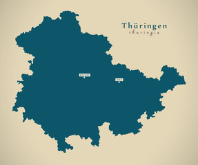 Modern Map - Thueringen DE new design refreshed