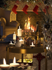  3d rendering of Christmas still life