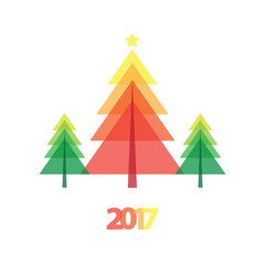 Obraz premium Christmas tree illustration on white background