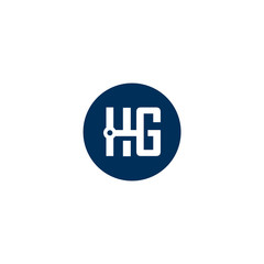 HG letter logo circle  design vector illustration template, H letter logo vector, letter H and G logo vector, creative Letter HG letter logo
