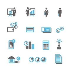 Financial icons vector set for mobile, website, application - euro, money, finance, loan, mortgage.