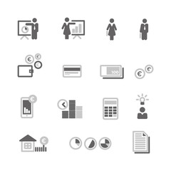 Financial icons vector set for mobile, website, application - euro, money, finance, loan, mortgage.