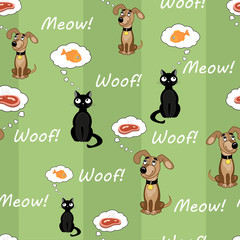 Cat and dog pattern2