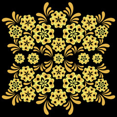 Vector illustration hohloma khokhloma ornament national folk russia