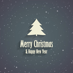 Merry Christmas and Happy New Year black greeting card