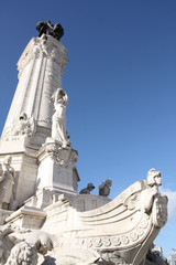 Lisbonne, navire de la statue du marquis de Pombal