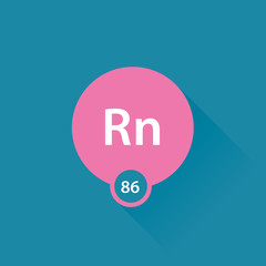 Noble gas Radon icon - flat design
