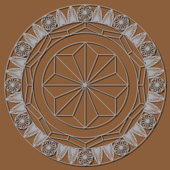 Volume geometric pattern on a brown background