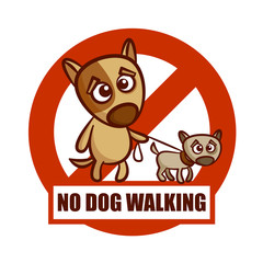 Prohibition Sign No Dog Walking Sticker