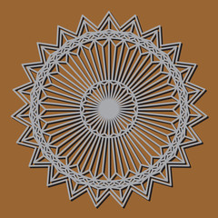 Volume geometric pattern on a brown background