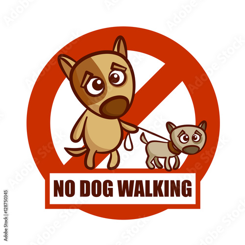 “Prohibition Sign No Dog Walking Sticker” Stock image and royalty-free
