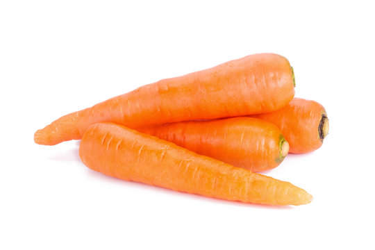 Carrots isolated on white background.
