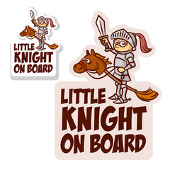 Little Knight on Board Sticker Set