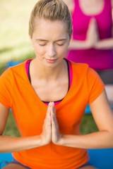 Woman practicing yoga