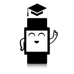 Vector illustration of a smart watch black icon