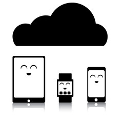 Fototapeta premium Vector illustration of a cloud gadgets