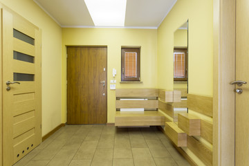 Waiting room in yellow colour