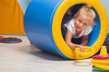 Happy child during sensory integration class