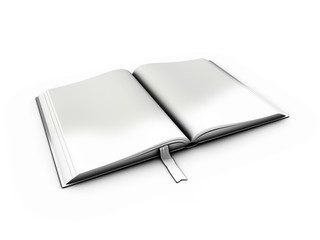 3d Illustration of Blank book cover template with pages