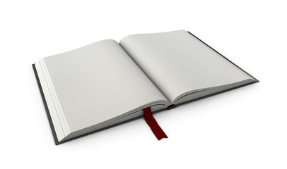 3d Illustration of Blank book cover template with pages