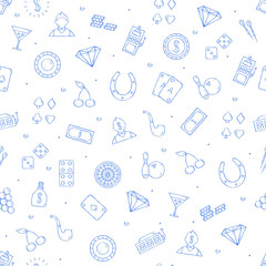 Casino icons set pattern