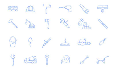 Construction tools icons set