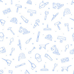 Construction tools icons set pattern