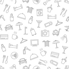 Hotel icons set pattern