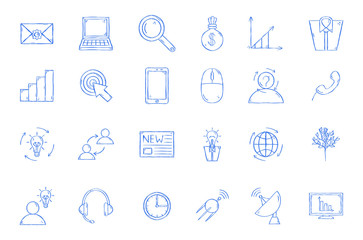 Work process icons set