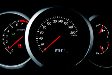 Fototapeta premium The dashboard of the car close-up