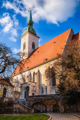 St. Martin 's cathedral in Bratislava on autumn sunny day