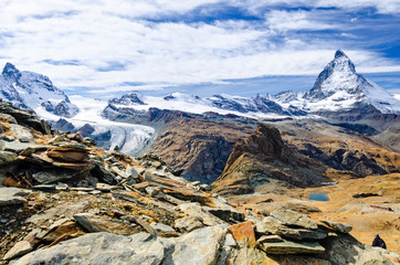 Matterhorn, Gornergrat Bahn, Riffelsee, Zermatt, Wallis, Schweiz 