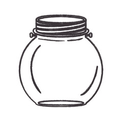 Mason jar icon. Retro vintage decoration and canning theme. Isolated design. Vector illustration